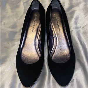 Black Suede Platform Wedge